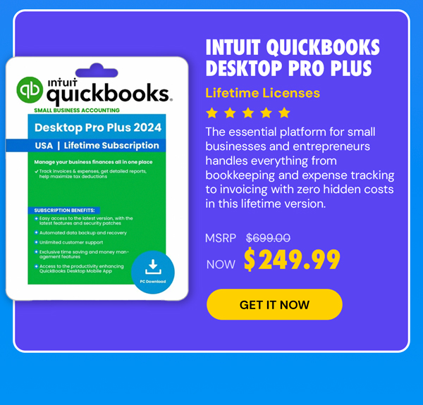 Intuit QuickBooks Desktop Pro Plus 2024 (1 User): Lifetime Licenses
