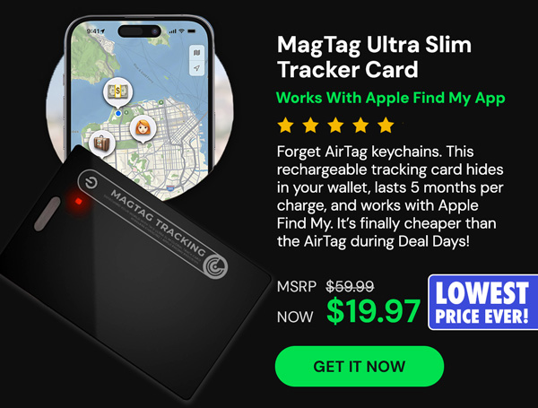 MagTag Ultra Slim Tracker Card - Works with Apple Find My App