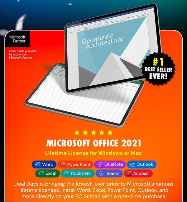 Microsoft Office 2021 for Windows or Mac: Lifetime License