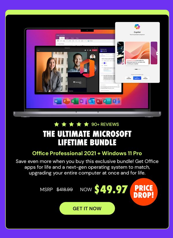 The Ultimate Microsoft Office Professional 2021 for Windows: Lifetime License + Windows 11 Pro Bundle