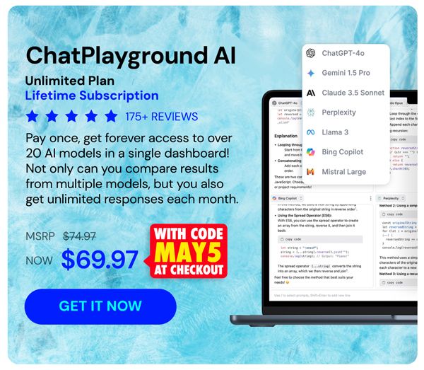 ChatPlayground AI: Lifetime Subscription (Unlimited Plan)