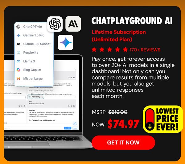 ChatPlayground AI: Lifetime Subscription (Unlimited Plan)