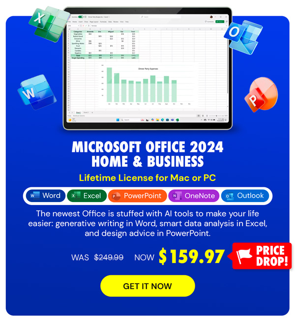 Microsoft Office 2024 Home & Business for Mac or PC Lifetime License