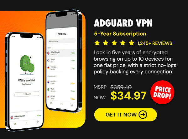AdGuard VPN: 5-Yr Subscription