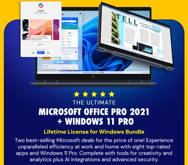 The Ultimate Microsoft Office Professional 2021 for Windows: Lifetime License + Windows 11 Pro Bundle