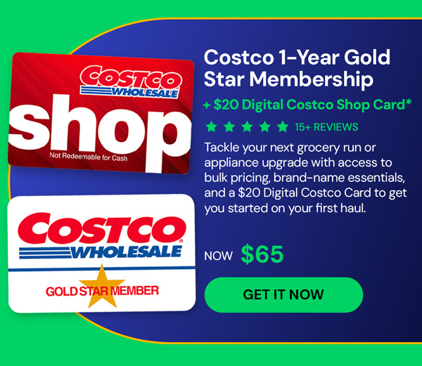 Costco 1-Year Gold Star Membership + $20 Digital Costco Shop Card