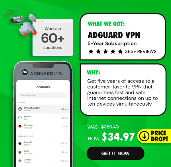 AdGuard VPN: 5-Yr Subscription