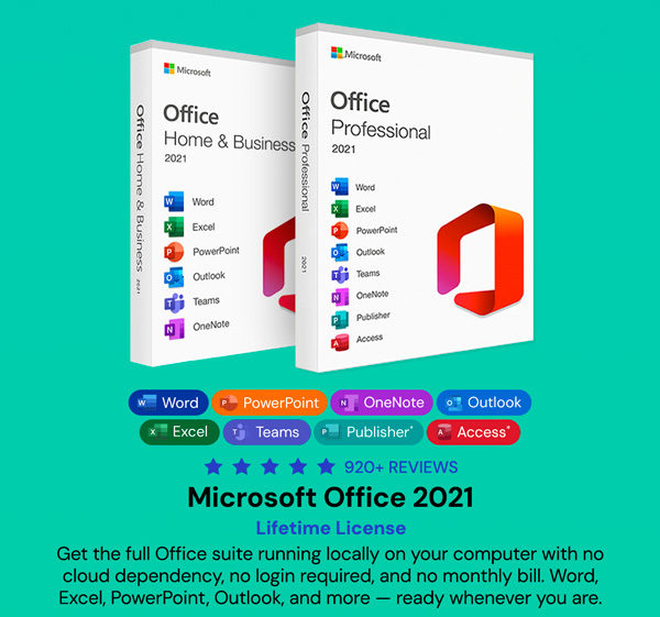 Microsoft Office 2021 for Windows or Mac: Lifetime License