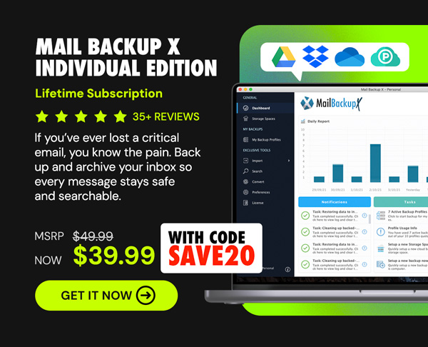 Mail Backup X Individual Edition: Lifetime Subscription