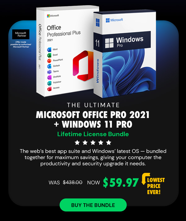 The Ultimate Microsoft Office Professional 2021 for Windows: Lifetime License + Windows 11 Pro Bundle