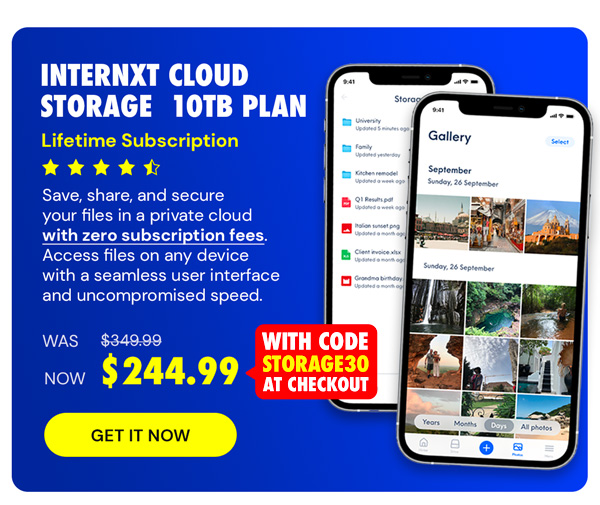 Internxt Cloud Storage Lifetime Subscription: 10TB Plan