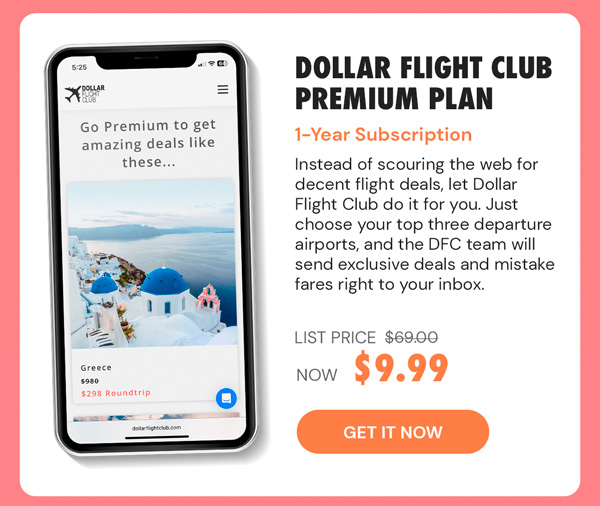 Dollar Flight Club Premium Plan: 1-Year Subscription