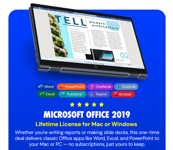 Microsoft Office 2019 for Windows or Mac