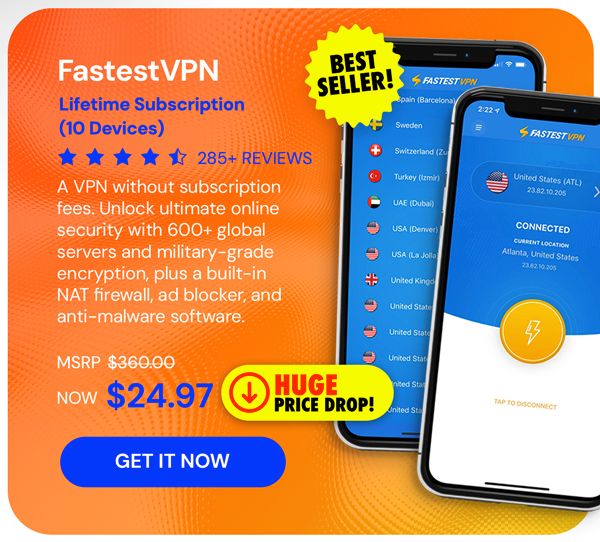 FastestVPN: Lifetime Subscription (10 Devices