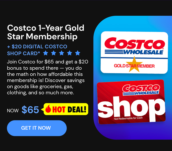 Costco 1-Year Gold Star Membership + $20 Digital Costco Shop Card