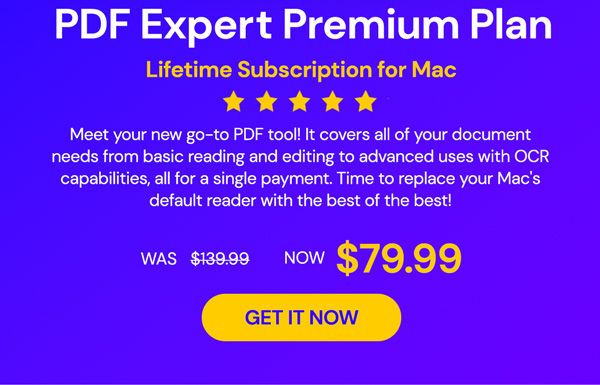 PDF Expert Premium Plan: Lifetime Subscription (Mac)