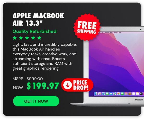 Apple MacBook Air 13.3" (2017) 1.8GHz i5 8GB RAM 128GB SSD Silver (Refurbished)