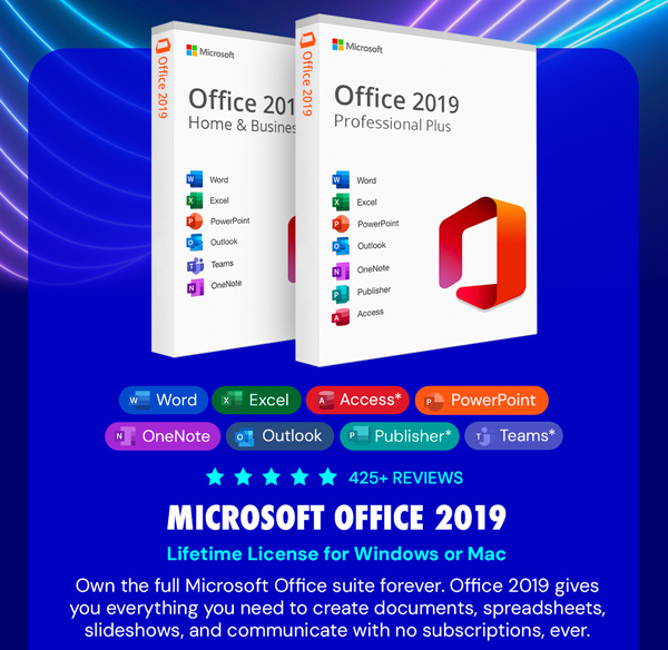 Microsoft Office 2019 for Windows or Mac