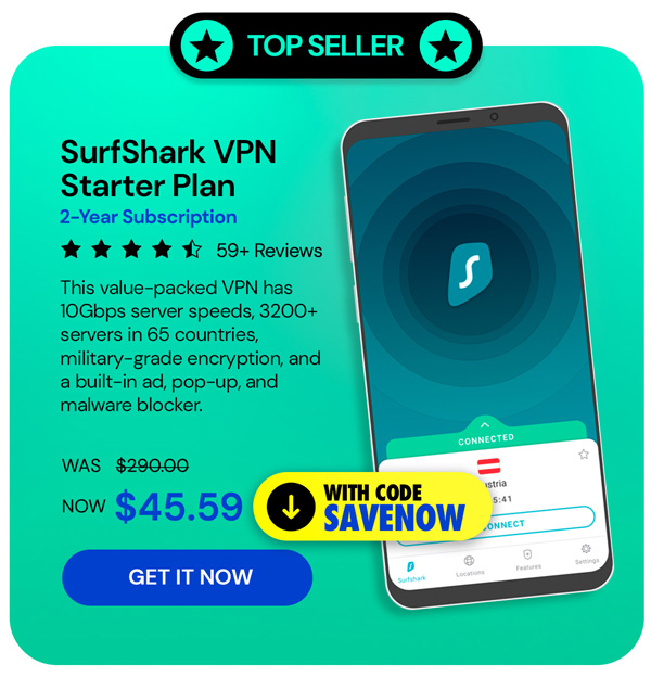 SurfShark VPN Starter Plan: 2-Yr Subscription