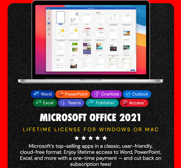 Microsoft Office 2021 for Windows or Mac