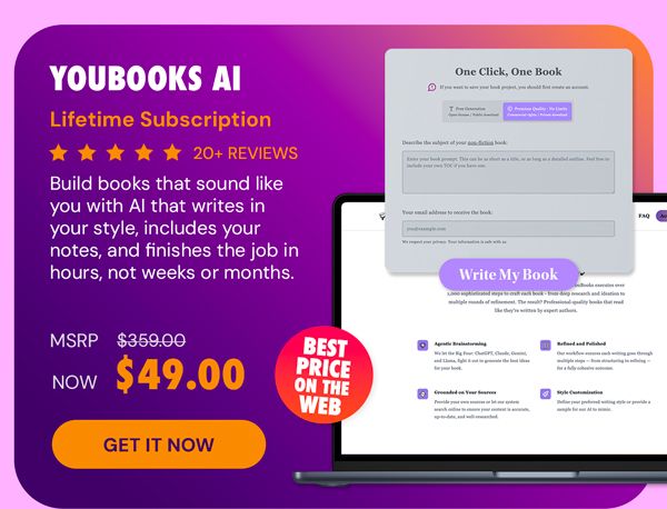 Youbooks AI Non-Fiction Book Generator: (Fan Plan) Lifetime Subscriptions