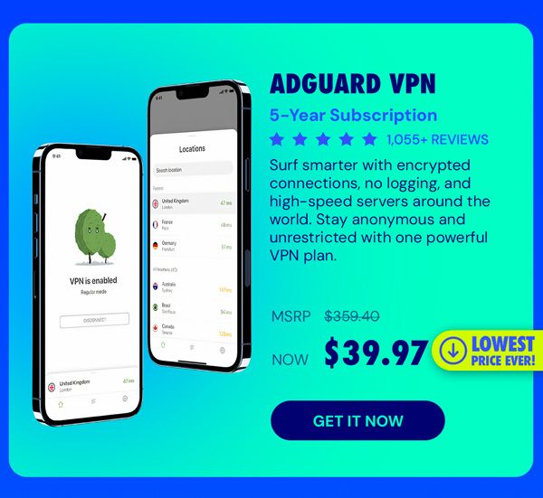 AdGuard VPN: 5-Yr Subscription