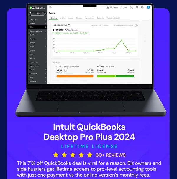 Intuit QuickBooks Desktop Pro Plus 2024 (1 User): Lifetime License