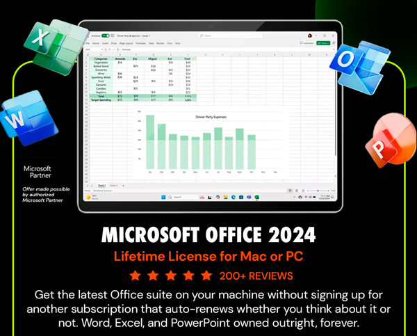 Microsoft Office 2024 Home or Home & Business for Mac or PC Lifetime License
