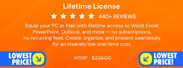 Microsoft Office 2019 for Windows or Mac | Lifetime License