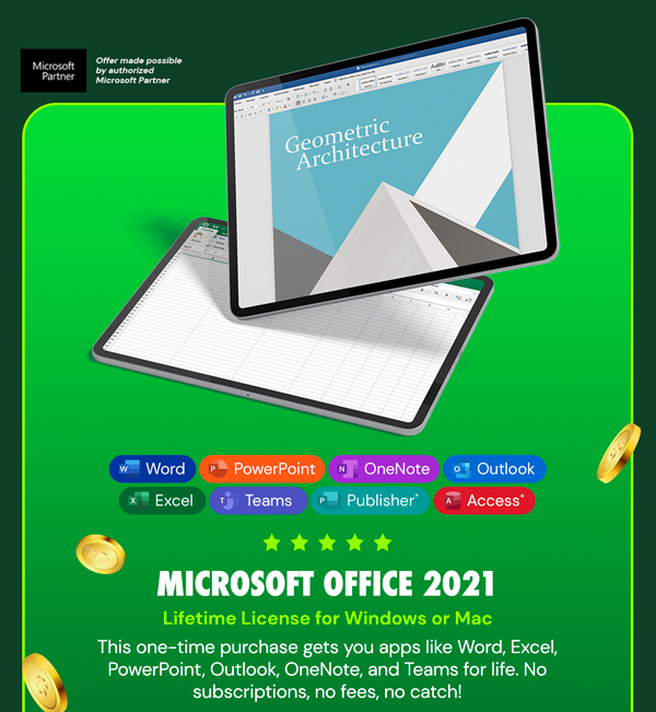 Microsoft Office 2021 for Windows or Mac: Lifetime License