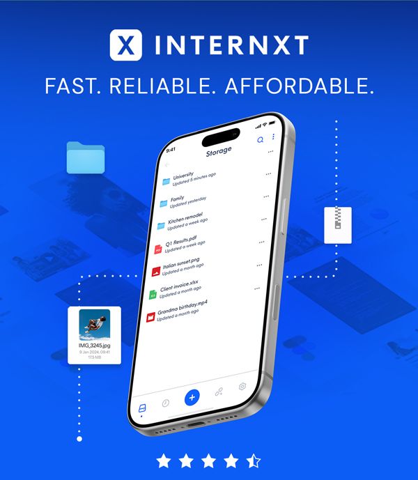 Internxt Cloud Storage Lifetime Subscription: 2TB to 100TB Plans
