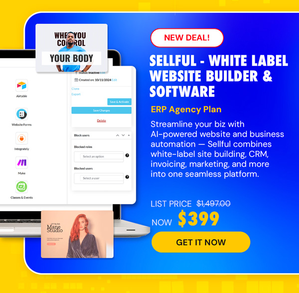 Sellful - White Label Website Builder & Software: ERP Agency Plan
