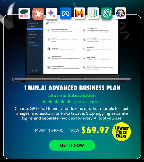 1minAI Advanced Business Plan Lifetime Subscription