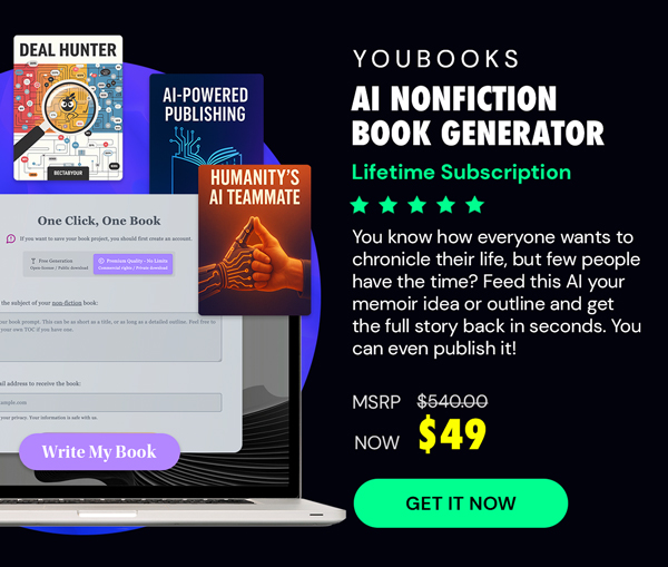 Youbooks - AI Non-Fiction Book Generator: Lifetime Subscription
