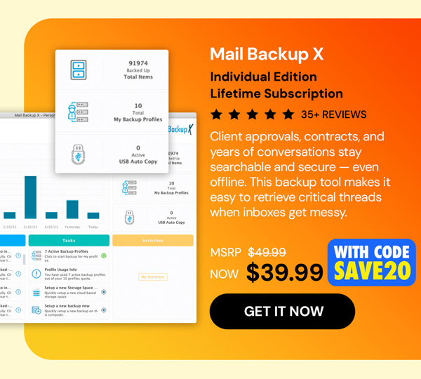 Mail Backup X Individual Edition: Lifetime Subscription