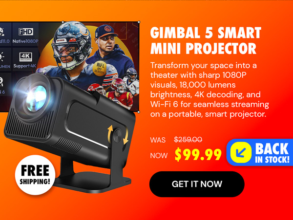 Gimbal 5 1920 x 1080 Smart Mini Projector