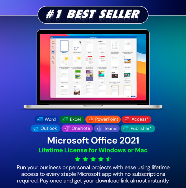 Microsoft Office 2021 for Windows or Mac: Lifetime License