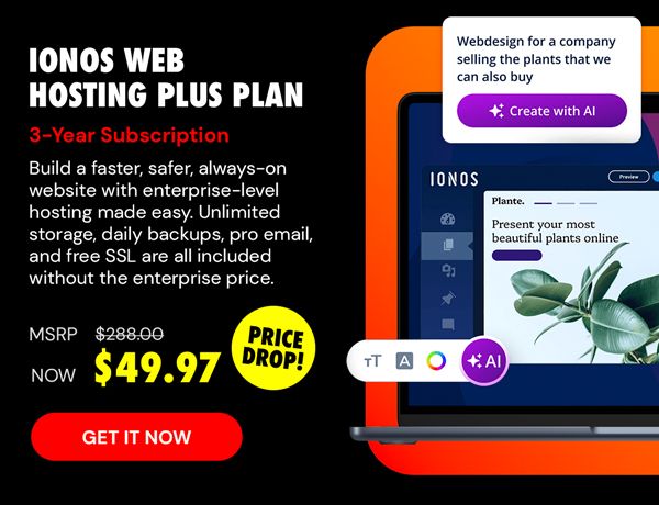 IONOS Web Hosting Plus Plan: 3-Year Subscription