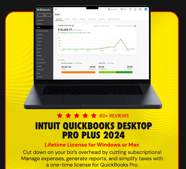Intuit QuickBooks Desktop Pro Plus 2024 (1 User): Lifetime License