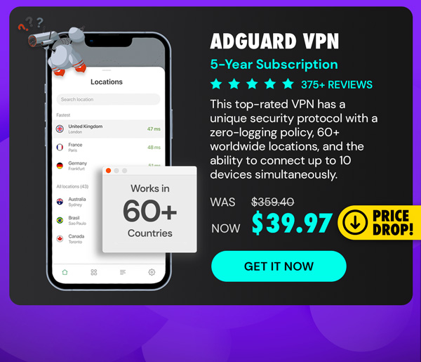 AdGuard VPN: 5-Yr Subscription