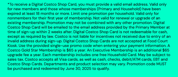 Costco Disclaimer