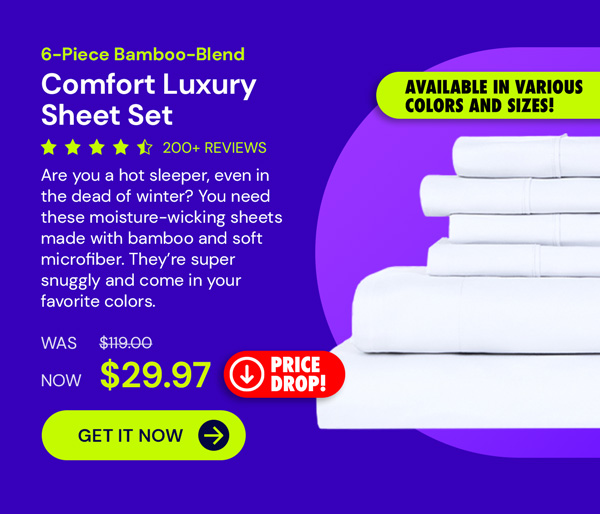 6-Piece Bamboo-Blend Comfort Luxury Sheet Set