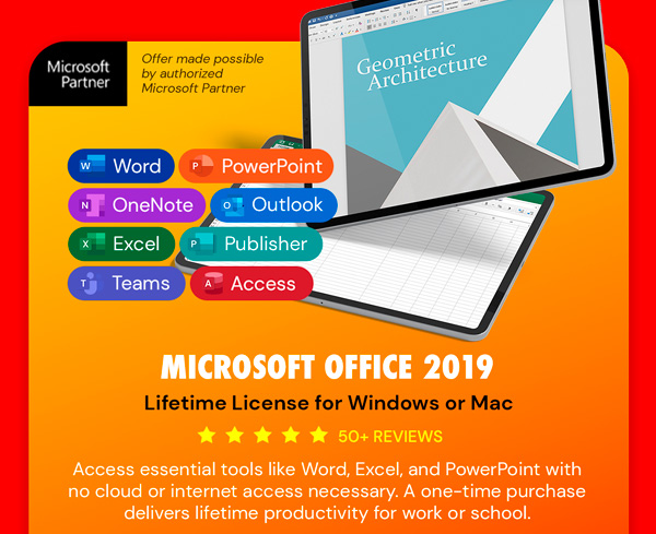 Microsoft Office 2019 for Windows or Mac: Lifetime License