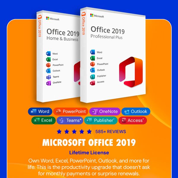 Microsoft Office 2019 for Windows or Mac Lifetime License