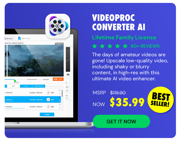 VideoProc Converter AI: Lifetime Family License (For Windows)