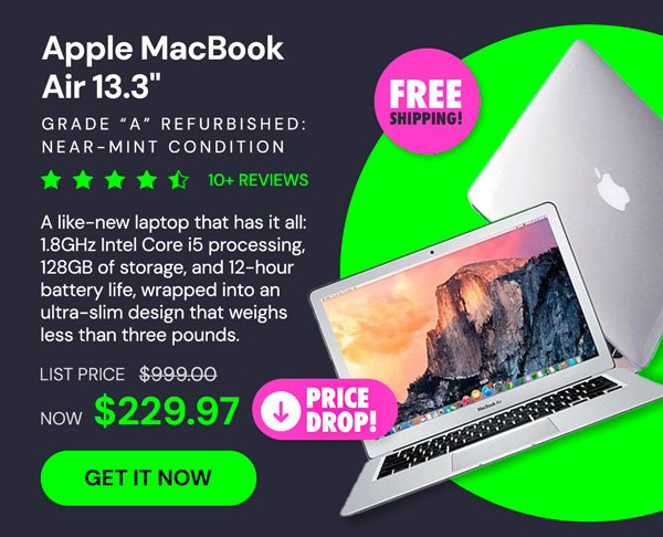 Apple MacBook Air 13.3" (2017) 1.8GHz i5 8GB RAM 128GB SSD Silver (Refurbished)