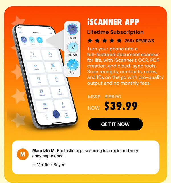 iScanner App: Lifetime Subscription