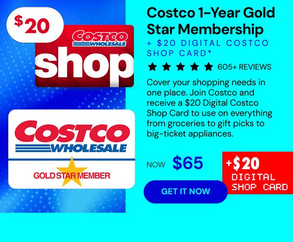Costco 1-Year Gold Star Membership + $20 Digital Costco Shop Card