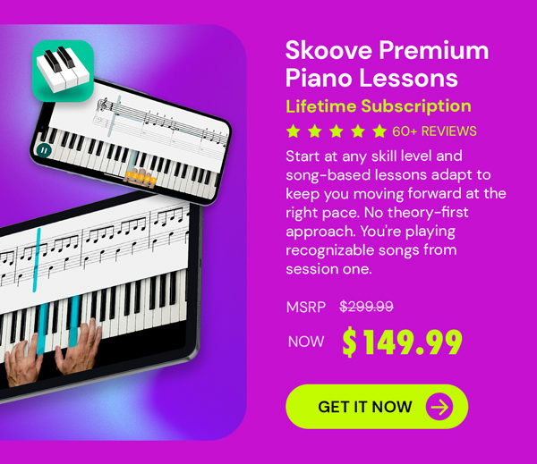 Skoove Premium Piano Lessons: Lifetime Subscription