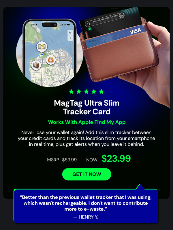 MagTag Ultra Slim Tracker Card - Works with Apple Find My App